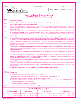 New Dual Enrollment Packet | Fall 2016