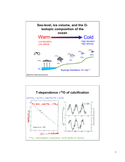 Sea-level, Ice volume, and the O- isotopic composition of the ocean