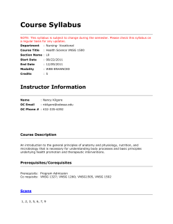 Health Science on-line Course Syllabus