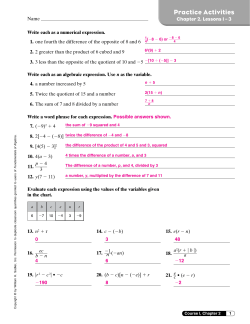 Practice Activities