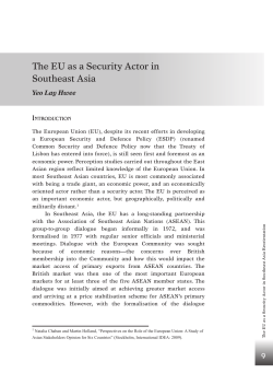 The EU as a Security Actor in Southeast Asia