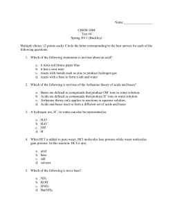 CHEM 1004 Test #4 Spring 2011 (Buckley)