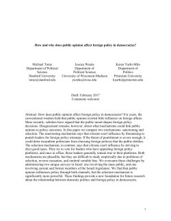 How and why does public opinion affect foreign policy in