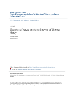 The roles of nature in selected novels of Thomas Hardy