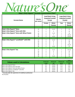 Baby`s Only Organic® Formula Concentration Chart