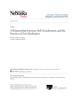 A Relationship between Self-Actualization and the Practice of Zen