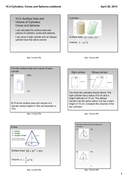 10.3-Cylinders, Cones and Spheres.notebook