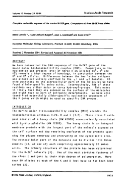 We have determined the DNA sequence of the H