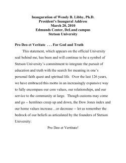 Inauguration of Wendy B. Libby, Ph.D. President`s