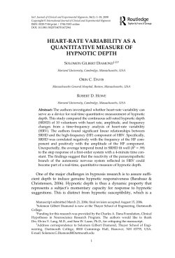 heart-rate variability as a quantitative measure of hypnotic depth