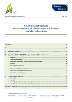 EFFA Guidance Document on the interpretation of GMO Legislation