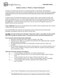 Student Activity 1 Thesis Guide