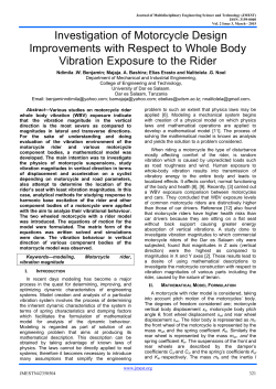 Investigation of Motorcycle Design Improvements with