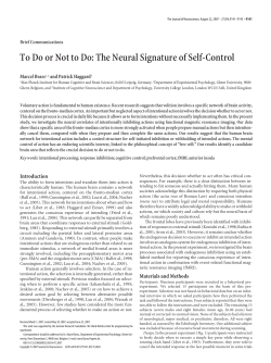 To Do or Not to Do: The Neural Signature of Self