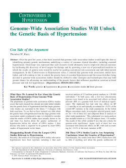 Genome-Wide Association Studies Will Unlock the
