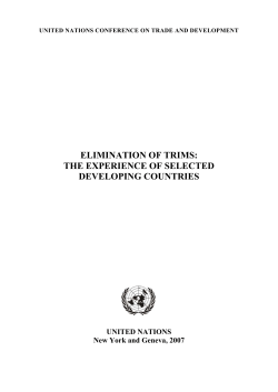 Elimination of TRIMS: The experience of selected developing