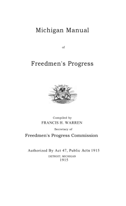 Michigan Manual of Freedmen`s Progress