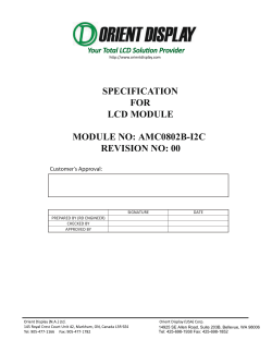 SPECIFICATION FOR LCD MODULE MODULE NO: AMC0802B