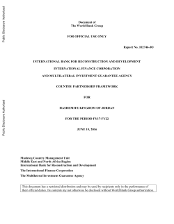 Jordan - World bank documents