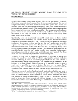 AN ISRAELI MILITARY STRIKE AGAINST IRAN`S NUCLEAR SITES