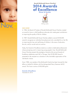 2014 Awards of Excellence - Ronald McDonald House Charities