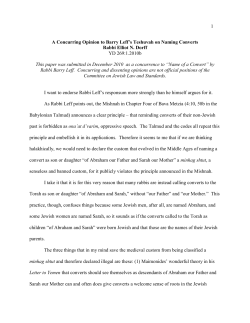 a Concurring Opinion - The Rabbinical Assembly
