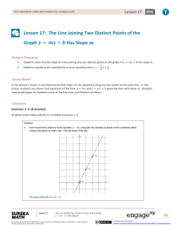 Lesson 17: The Line Joining Two Distinct Points of the Graph = +