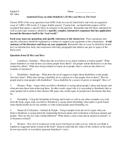 Handout on Steinbeck Essay