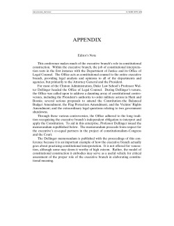 Appendix: The Constitutional Separation of Powers Between the