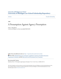 A Presumption Against Agency Preemption
