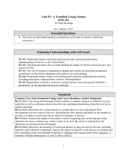 Unit IV: A Troubled Young Nation ENG III Essential Questions