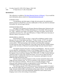 Crowder, Enoch H. (1859-1932), Papers, 1884