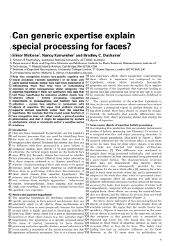 Can generic expertise explain special processing for faces