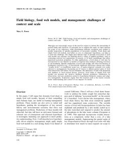 Field biology, food web models, and management
