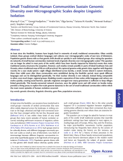 Small Traditional Human Communities Sustain