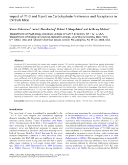 Impact of T1r3 and Trpm5 on Carbohydrate