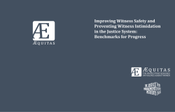 Improving Witness Safety and Preventing Witness Intimidation in the