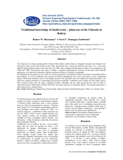 Traditional knowledge of biodiversity &ndash; plant use of the