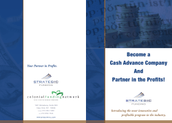 Become a Cash Advance Company And Partner in the