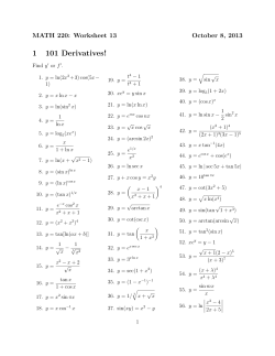 1 101 Derivatives!