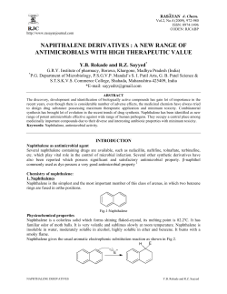 naphthalene derivatives : a new range of antimicrobials with high