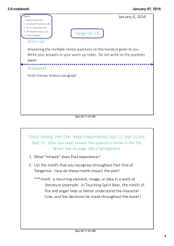 January 6, 2016 Tangerine 3.8 Warm Up