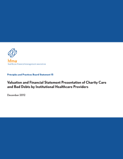 Valuation and Financial Statement Presentation of Charity Care and