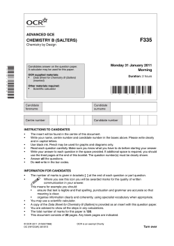 Question paper - Unit F335 - Chemistry by design