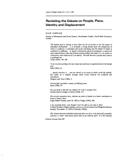 Revisiting the Debate on People, Place, Identity