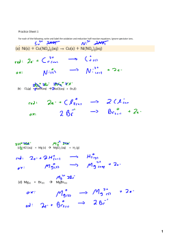 1 (d) Mg(s) + Br2(l) &rarr; MgBr2(s)
