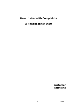 How to deal with Complaints - West Sussex County Council
