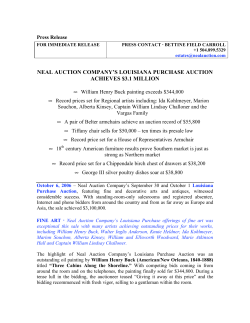 neal auction company`s louisiana purchase auction achieves $3.1