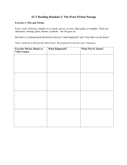 ACT Reading Handout 2: The Prose Fiction Passage