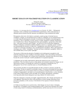 short essays on macroevolution in classification